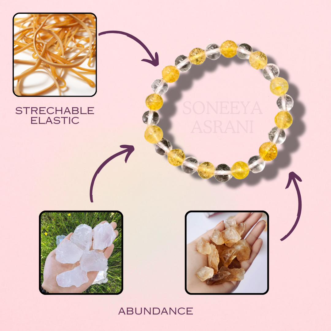 Clear Quartz + Citrine Bracelet – 8 MM